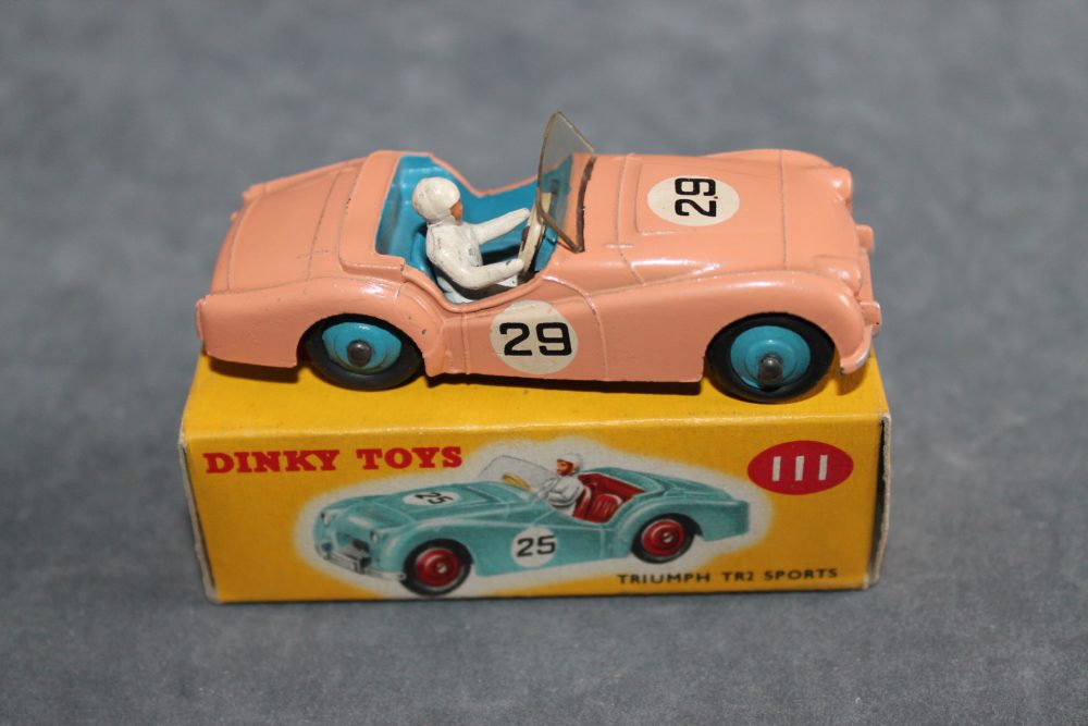 triumph tr2 pink dinky toys 111 side