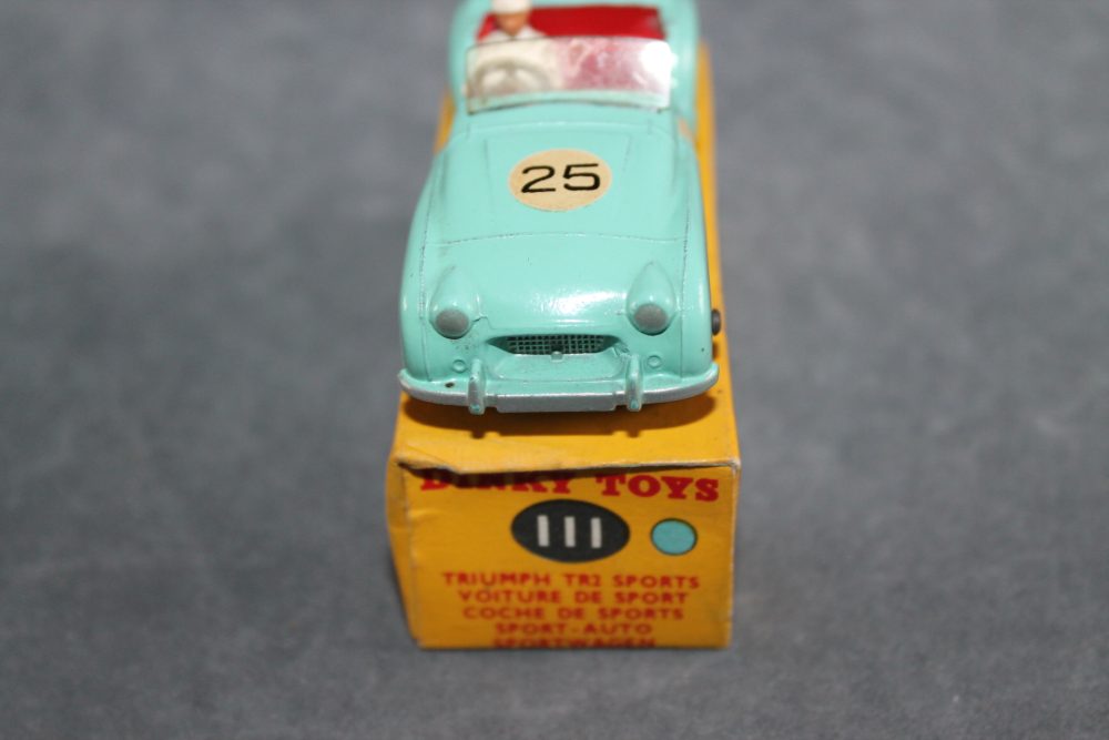 triumph tr2 competition blue dinky toys 111 front