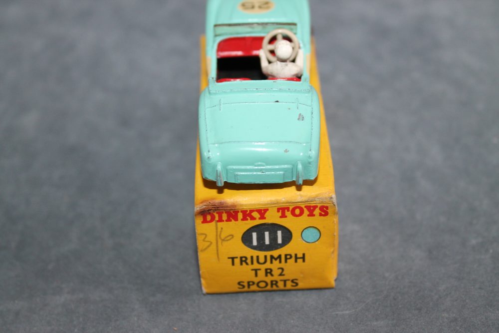 triumph tr2 competition blue dinky toys 111 back