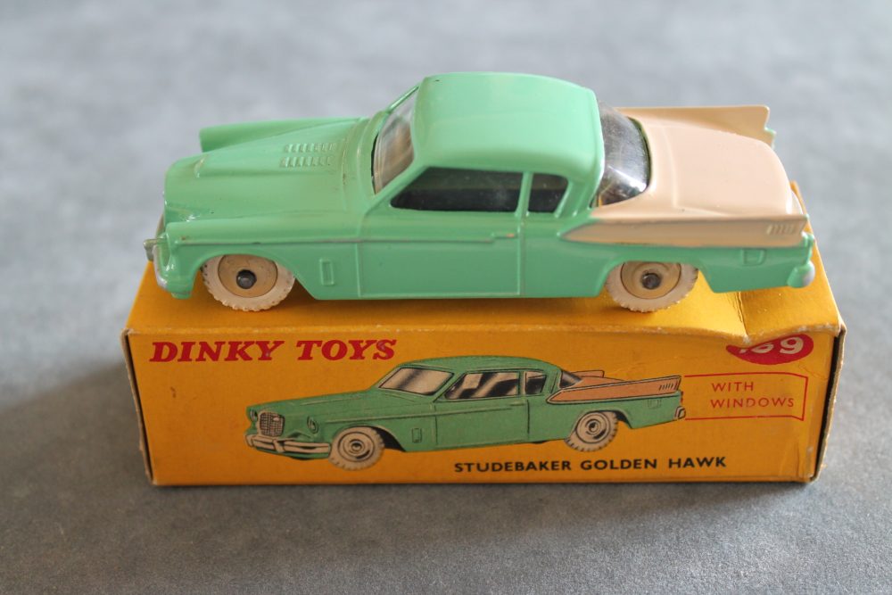 studebaker golden hawk green and beige dinky toys 169