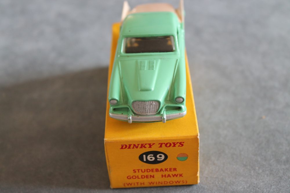 studebaker golden hawk green and beige dinky toys 169 front