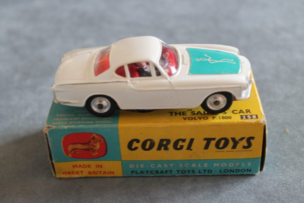 the saints car blue label volvo p1800 corgi toys 258 side
