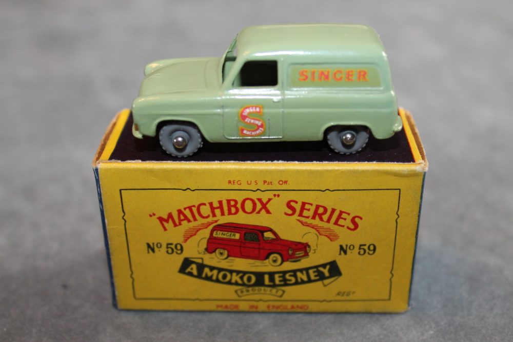 ford thames van singer pale green matchbox toys 59a