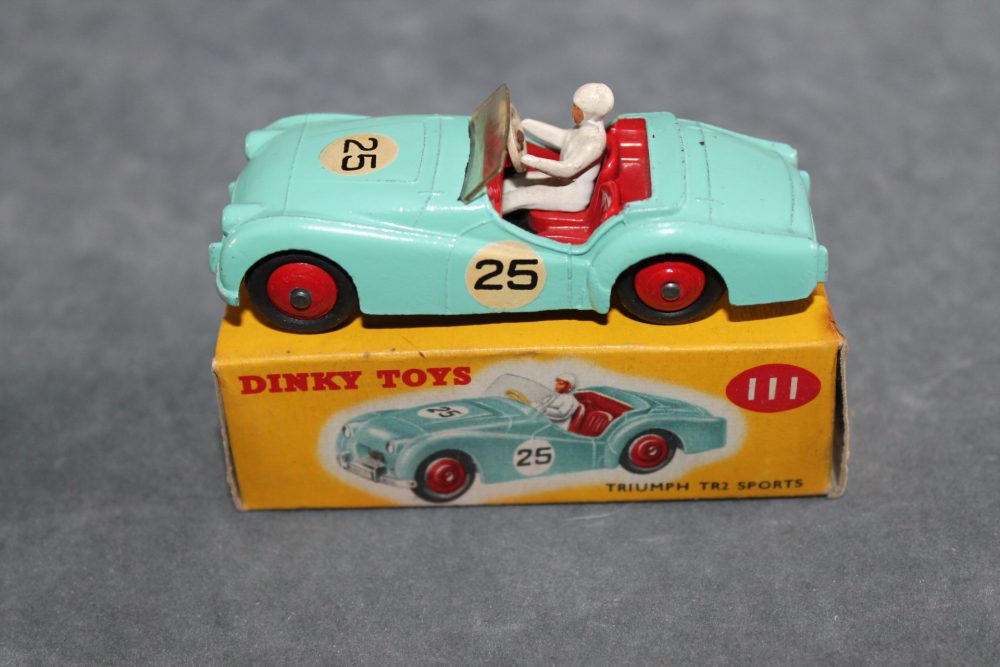 triumph tr2 competition blue dinky toys 111