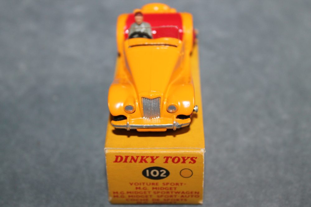 mg midget yellow dinky toys 102 front