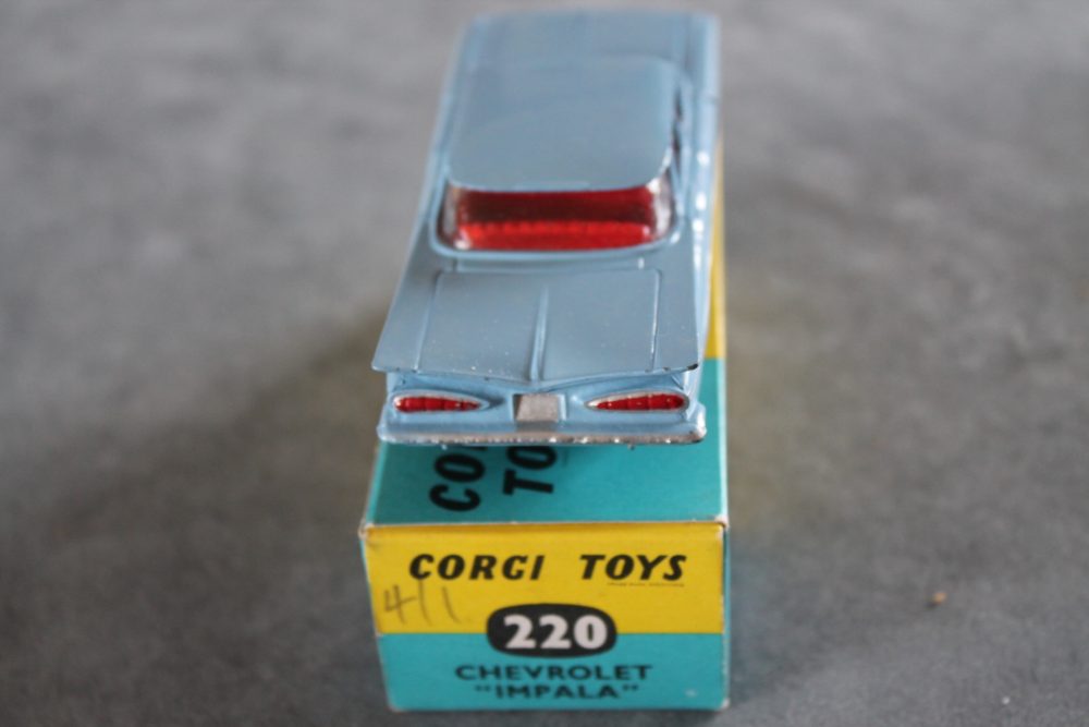 chevrolet impala blue corgi toys 220 back