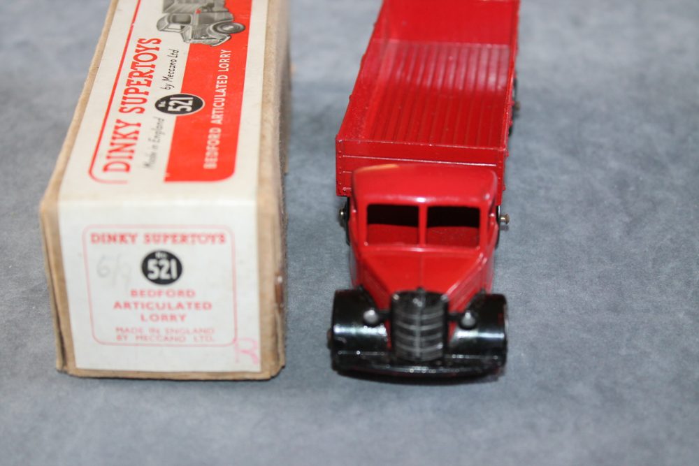 bedford articulated lorry brick red dinky toys 521 front