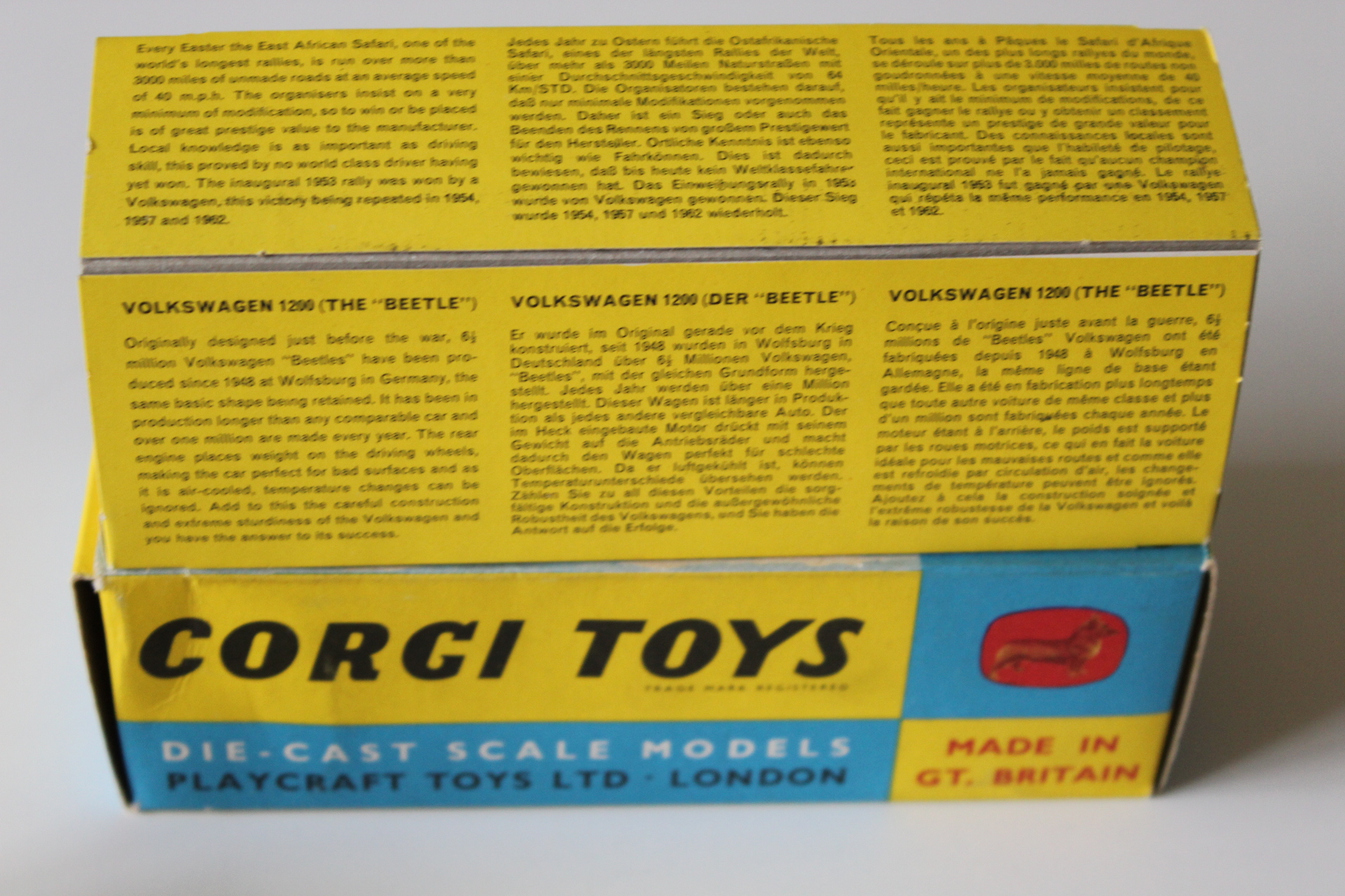 east african rally vw beetle and rhino corgi toys 256 box back