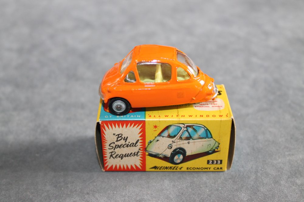 heinkel bubble car orange corgi toys 233