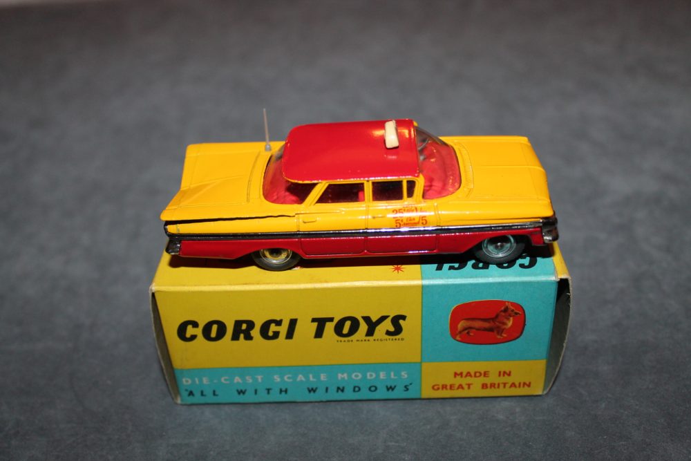 chevrolet taxi cab corgi toys 480 side