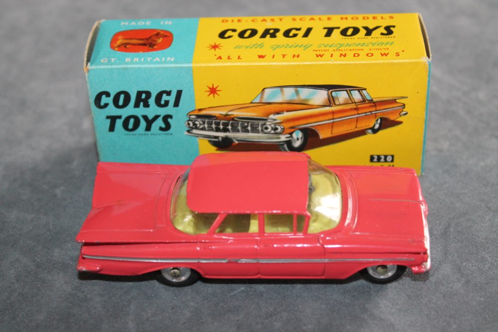 chevrolet impala pink corgi toys 220 side