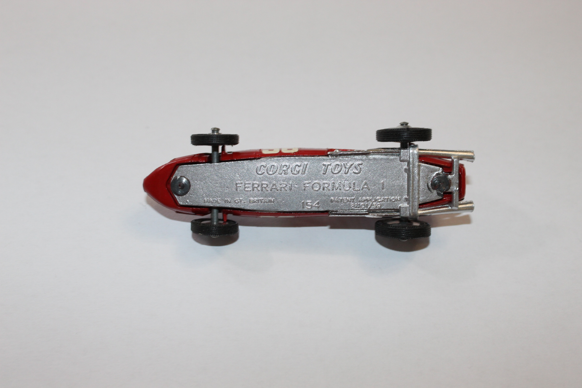ferrari shark nose racing car corgi toys 154 base