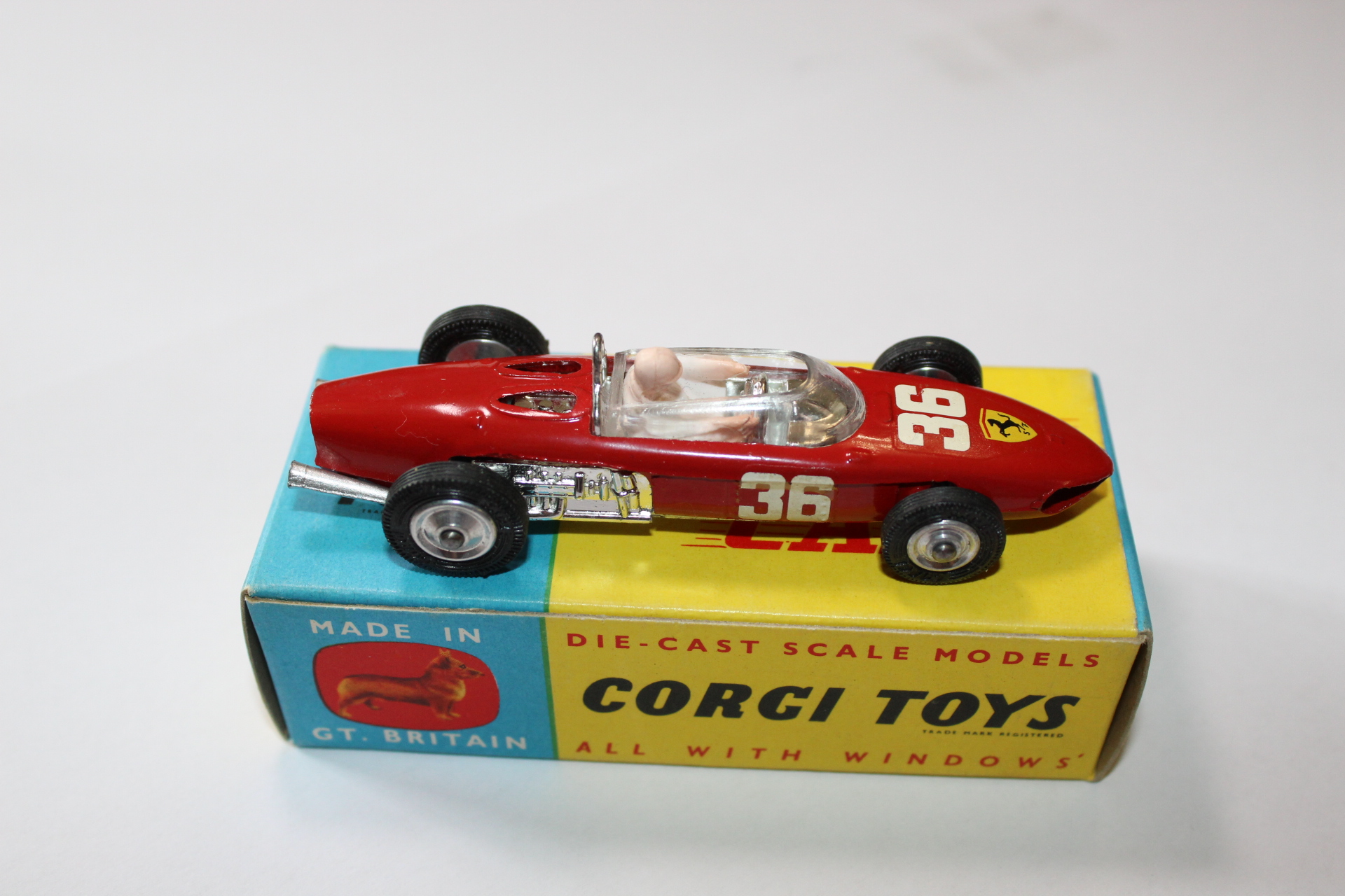 ferrari shark nose racing car corgi toys 154 side