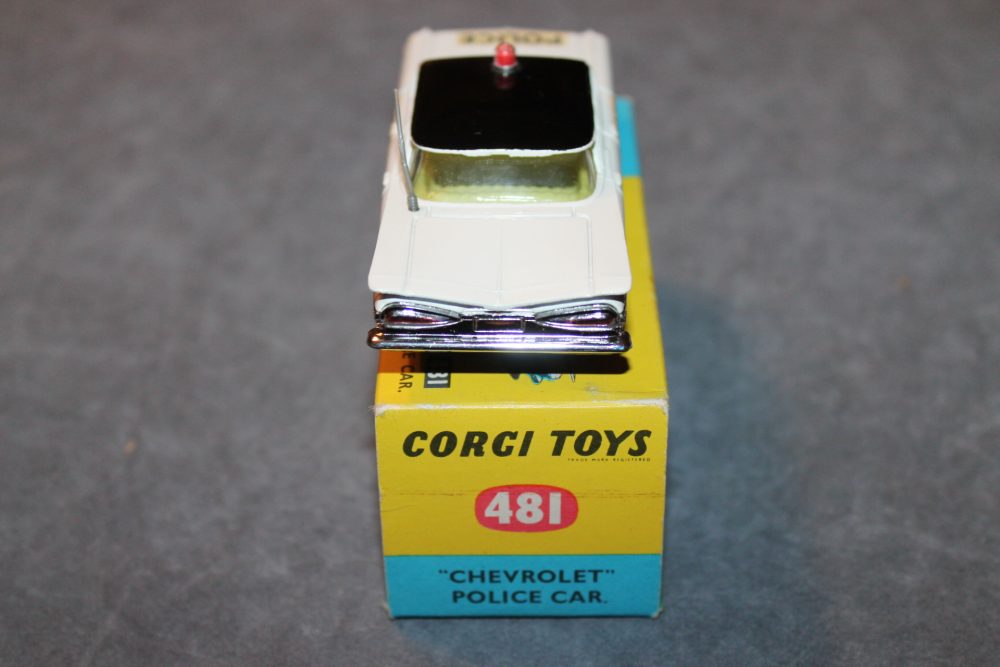 chevrolet police car corgi toys 481 back