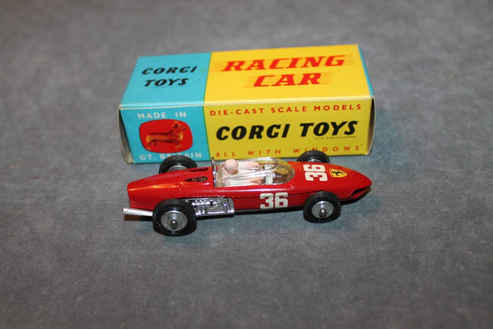 ferrari shark nose racing car corgi toys 154 export version side