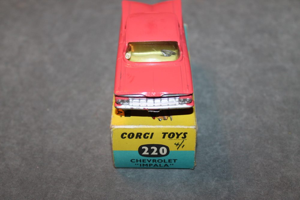 chevrolet impala pink corgi toys 220 front