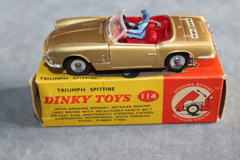 triumph spitfire gold dinky toys 114