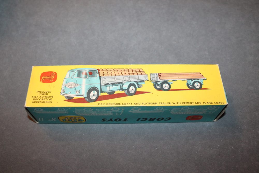 erf dropside lorry and trailer and loads corgi toys gift set 11 box