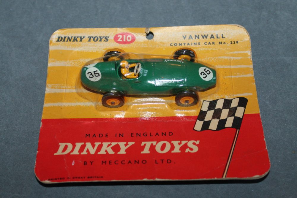 vanwall racing car in blister pack dinky toys 210