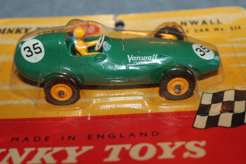 vanwall racing car in blister pack dinky toys 210 right side