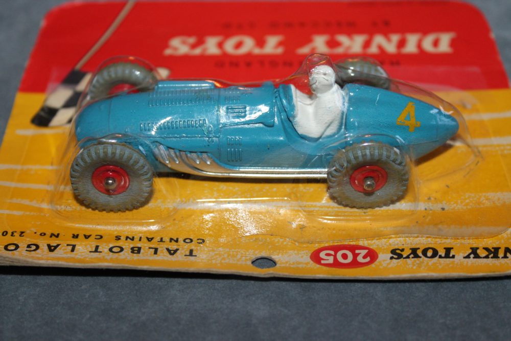talbot lago racing car in blister pack dinky toys 205 left side
