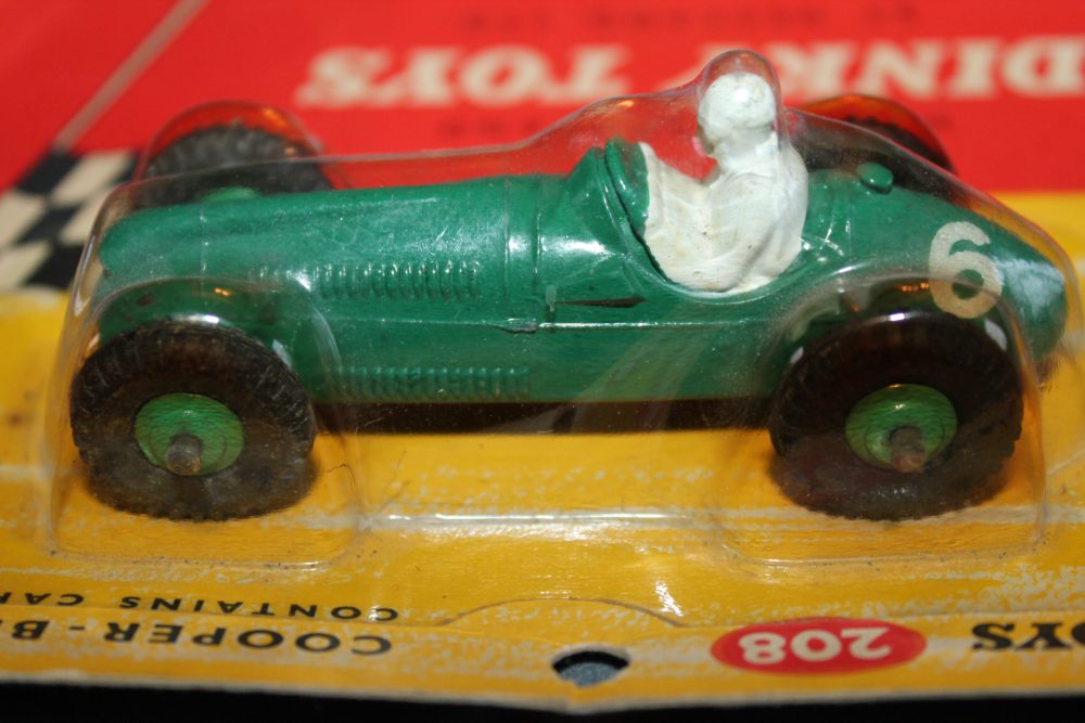 cooper bristol racing car Blister pack dinky toys 208 left side