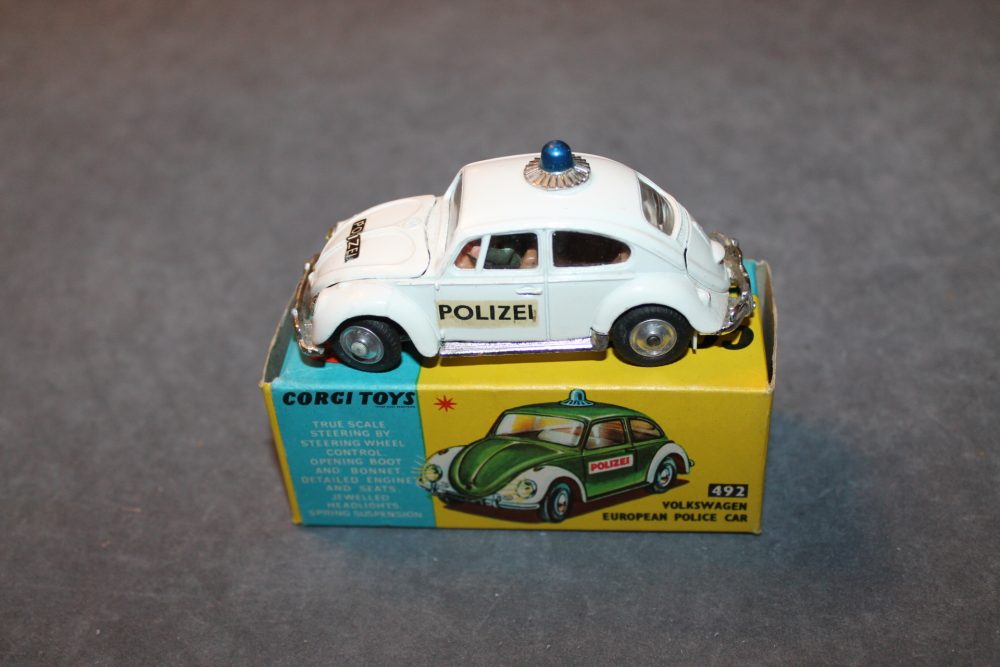 swiss version volkswagen european police car corgi toys 492