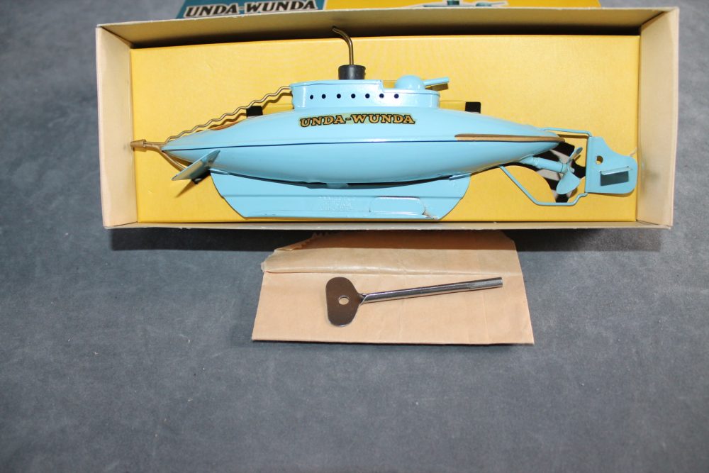 unda wunda blue sutcliffe clockwork tinplate submarine 21-02-24