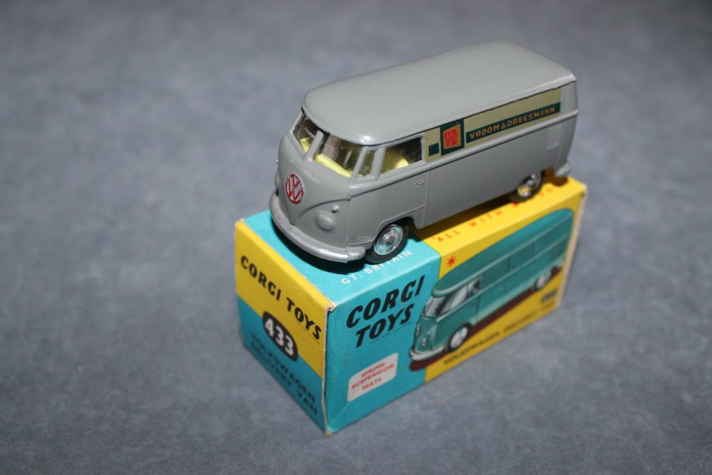 volkswagen delivery van grey rare dutch promotional vroom 7 dreesmann corgi toys 433