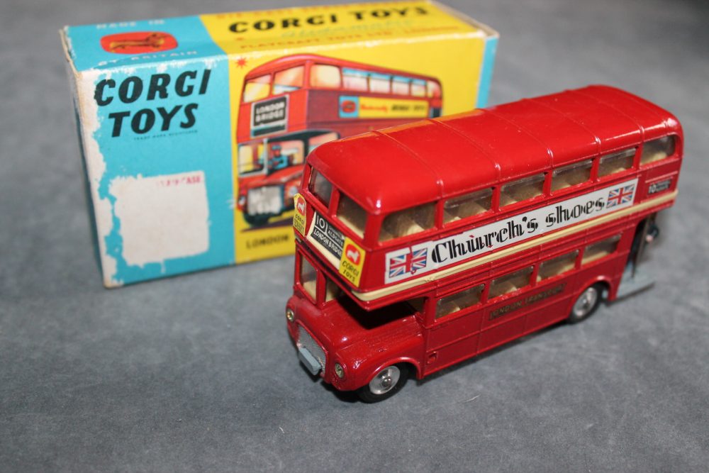 london transport routemaster bus churches shoes corgi toys 468