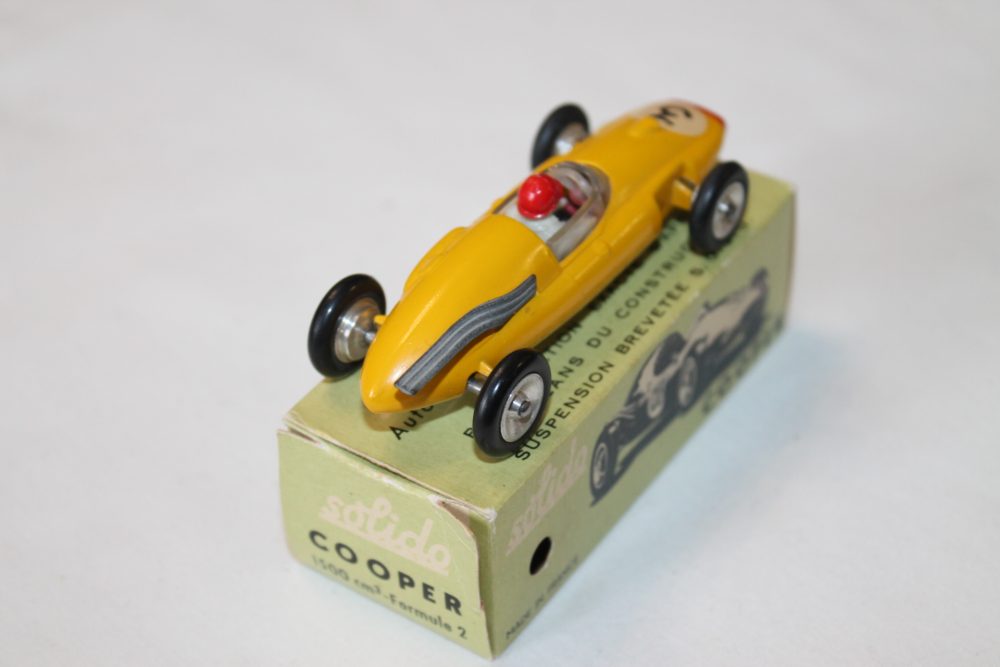 ooper formula 1 racing car yellow solido toys 116 back right