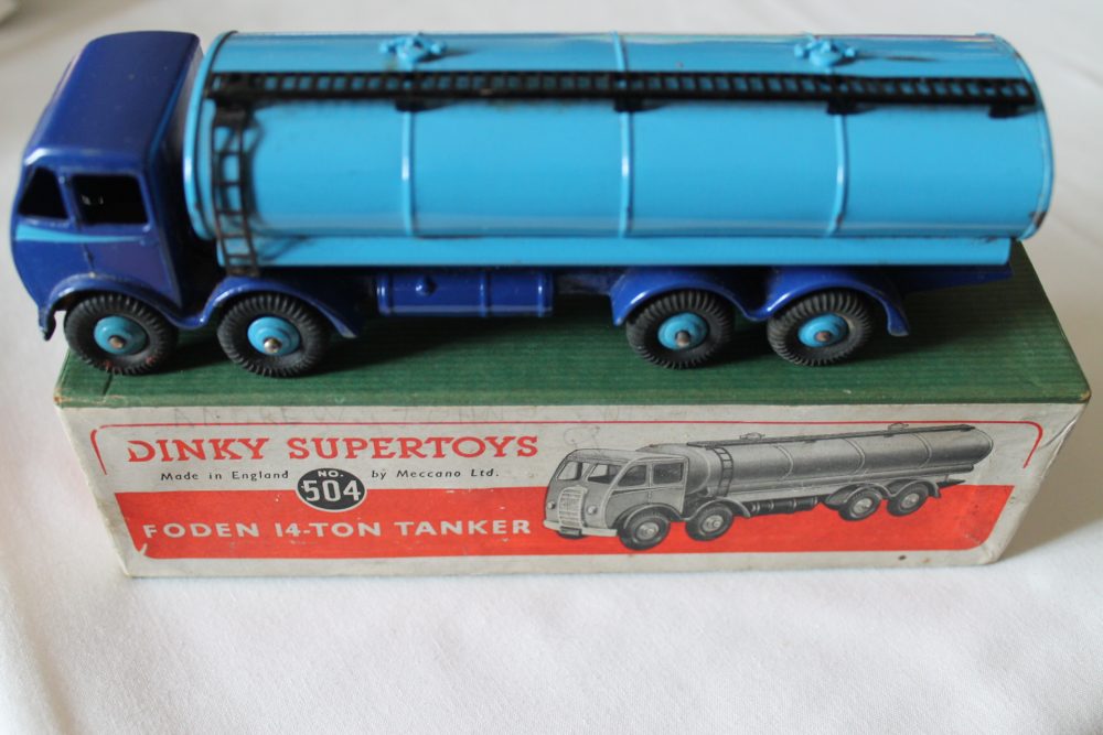 foden 1st cab petrol tanker blue dinky toys 504