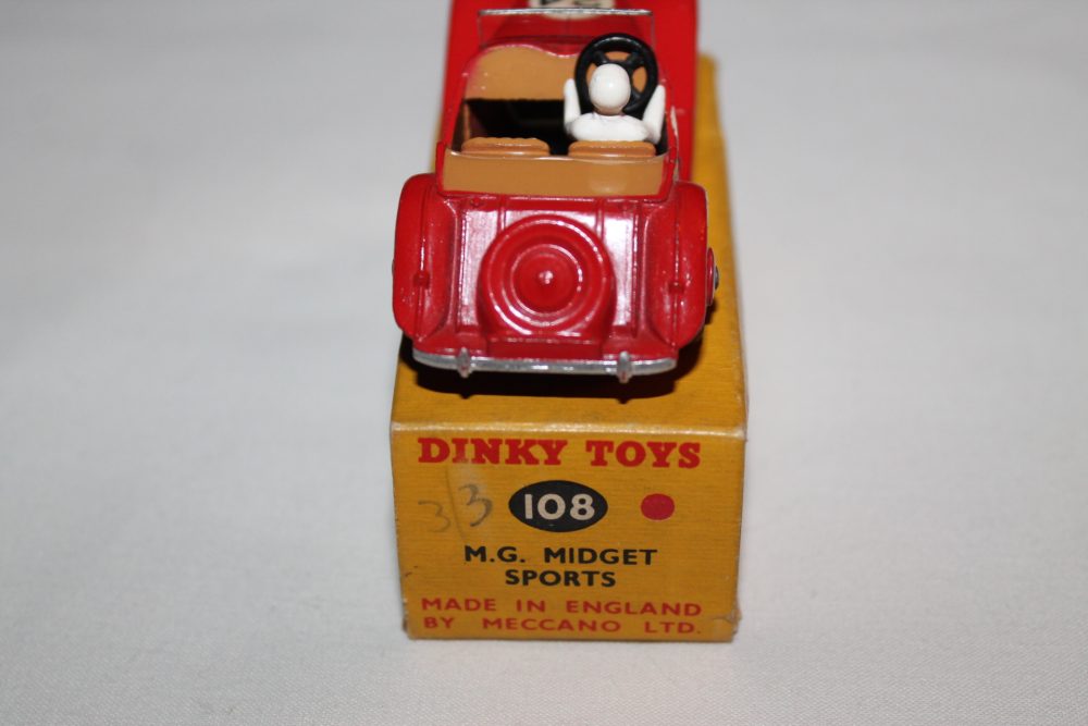 mg midget competition red dinky toys 108 back