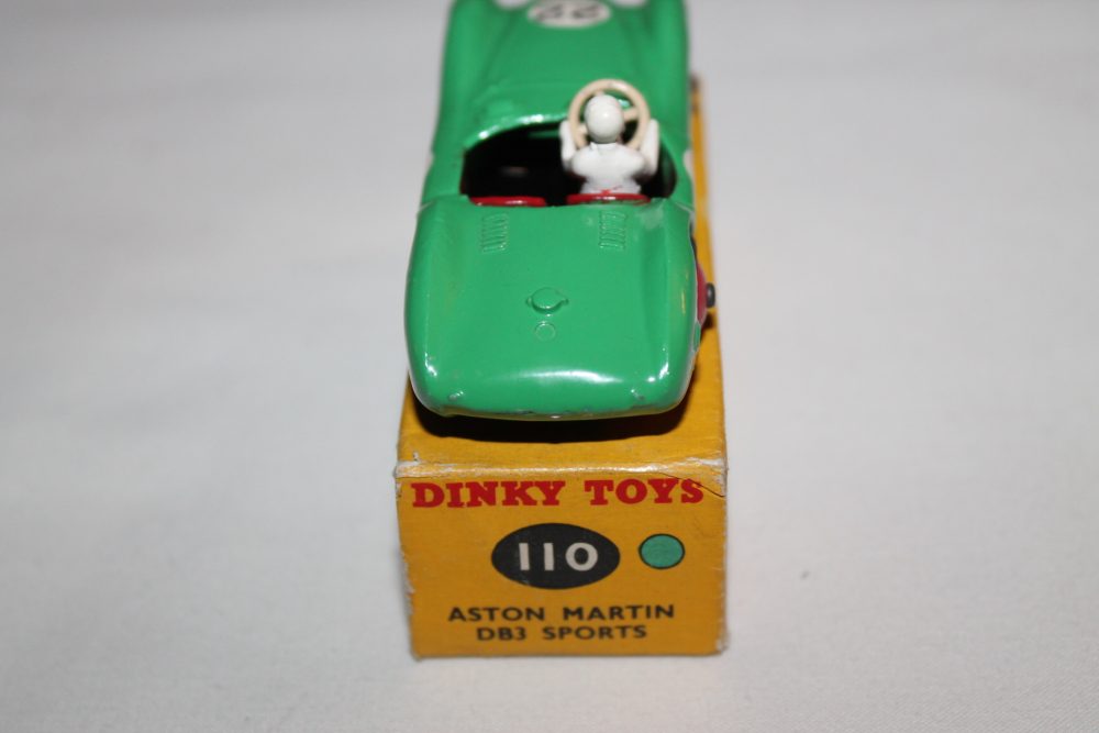 aston martin db3 sports green dinky toys 110 back