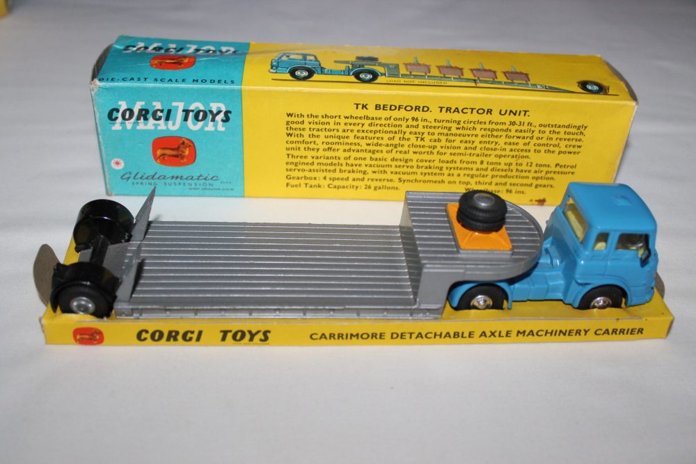carrimore detachable axle low loader blue corgi toys 1131 side