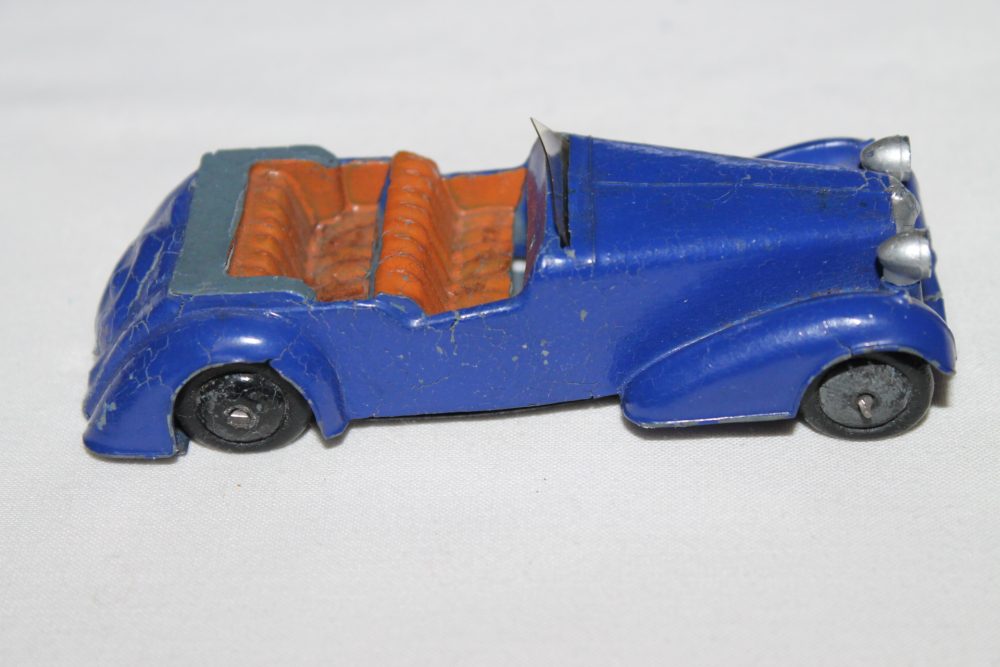 alvis tourer pro type pre war blue dinky toys 38d side