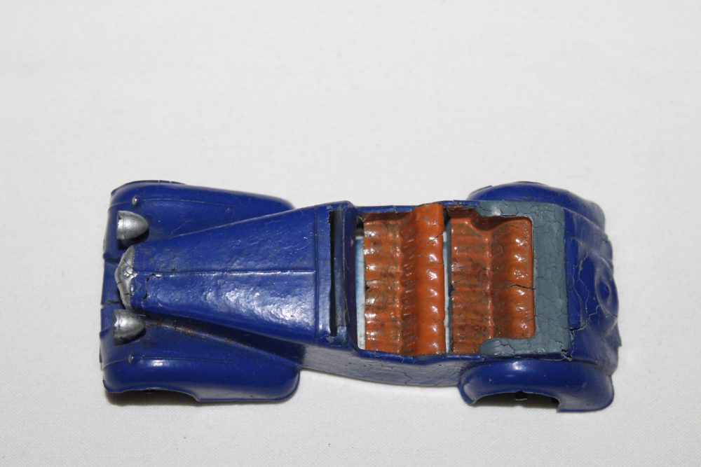 alvis tourer pro type pre war blue dinky toys 38d top