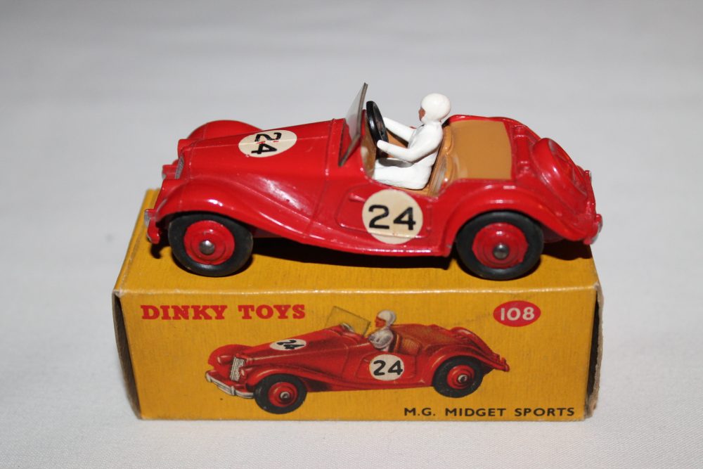 mg midget competition red dinky toys 108