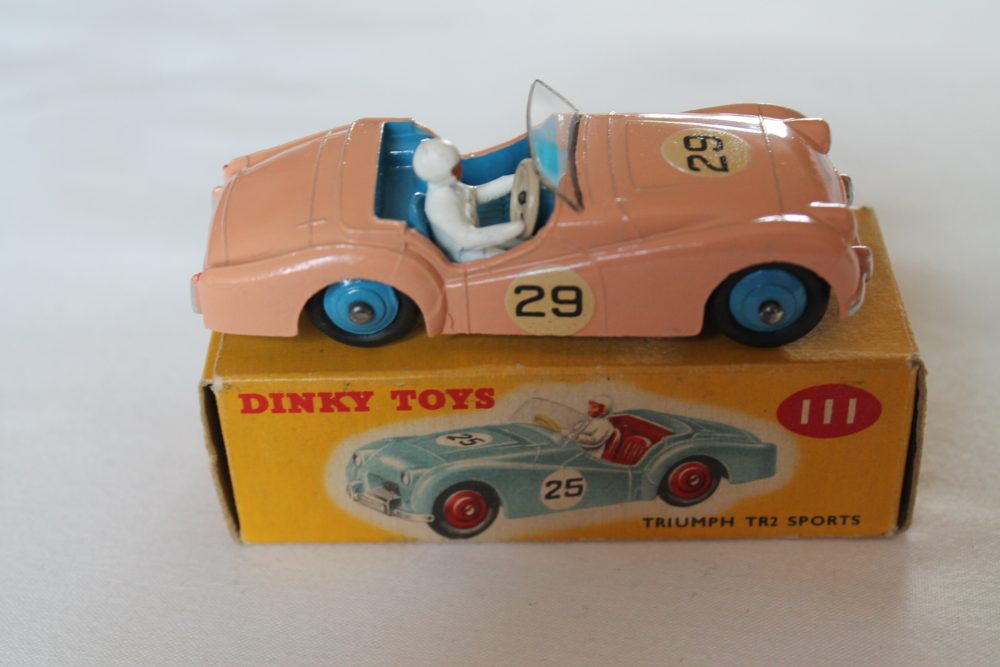 triumph tr2 competition pink dinky toys 111 side