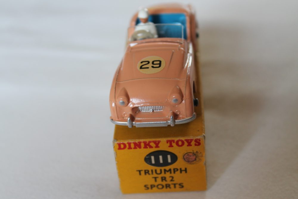 triumph tr2 competition pink dinky toys 111 front