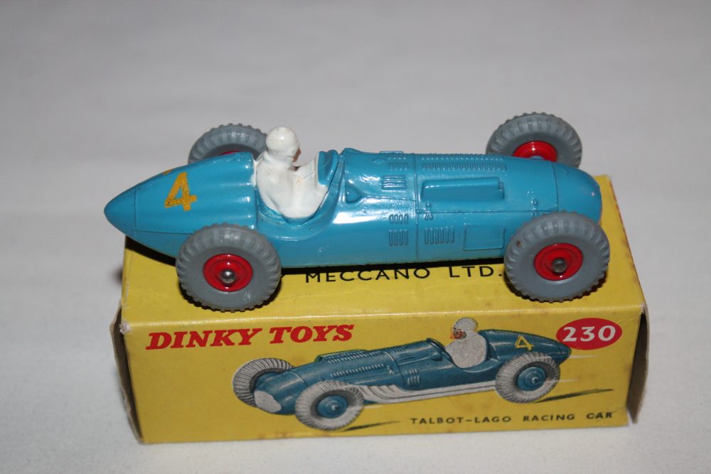talbot lago racing car scarce issue dinky toys 230 side