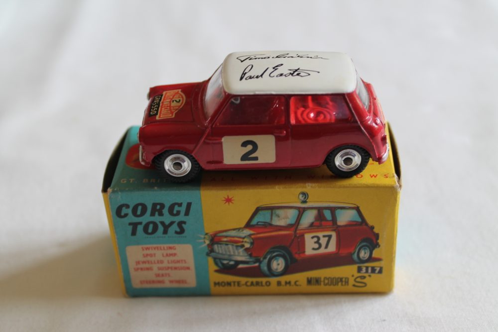 1965 monte carlo winner mini cooper signed roof corgi toys 321
