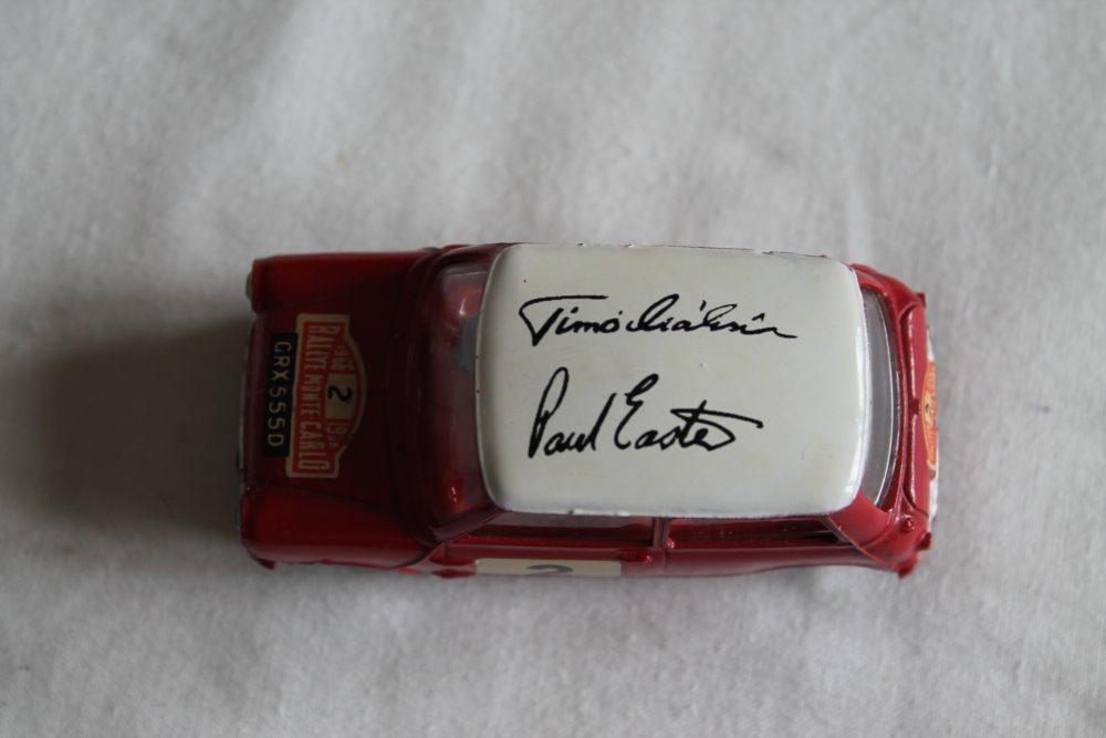 1965 monte carlo winner mini cooper signed roof corgi toys 321 top