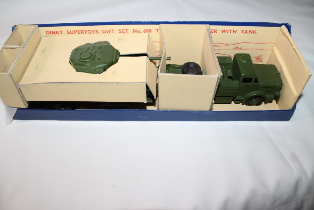 tank transporter and tank gift set dinky toys 698