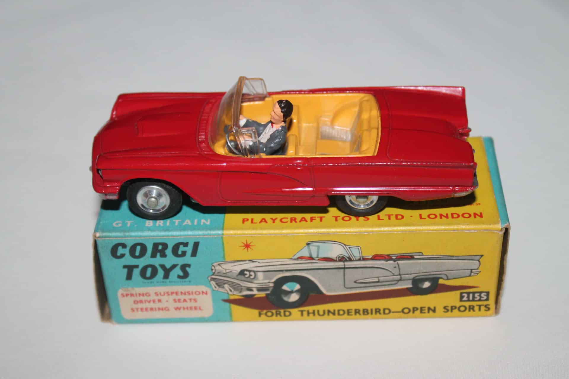 Corgi toys - Ford thunderbird open sport - Neuf en boite ref 2155, Vente aux enchères : Jouets - Trains - Poupées - Automates