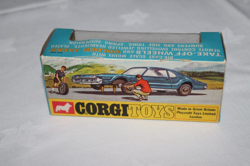 oldsmobile toranado golden jacks corgi toys 276 box back
