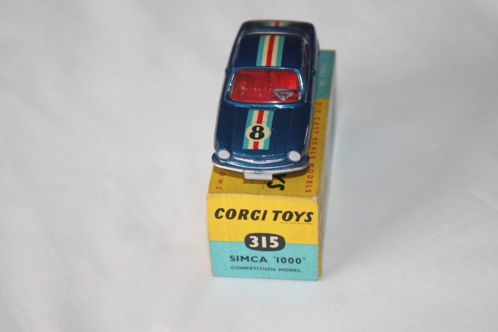 simca 1000 competition blue corgi toys 315 front