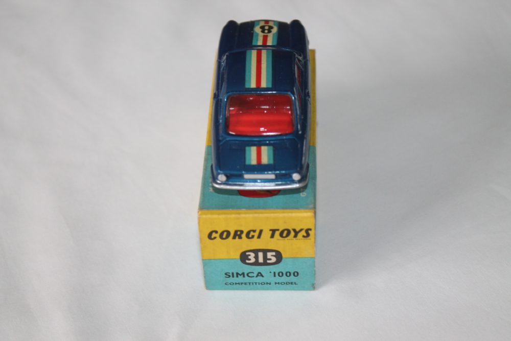 simca 1000 competition blue corgi toys 315 back