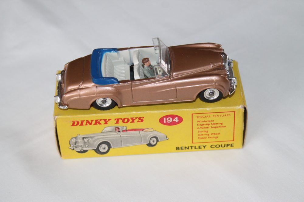 bentley coupe gold dinky toys 194 side