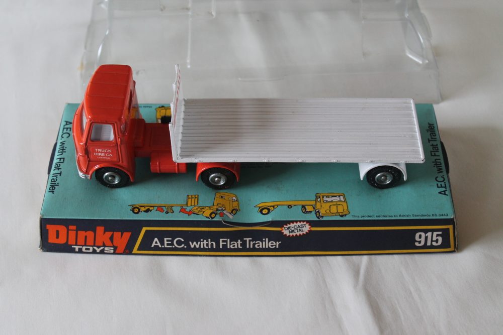 a e c with flat trailer dinky toys 915 left side